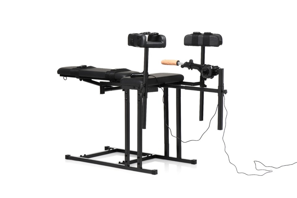 Deluxe Bench Ultimate Obedience Chair with Sex Machine BDSM Dungeon