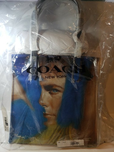 Coach X Richard Bernstein Tote with Michael J. Fox Blue Canvas - Picture 6 of 6