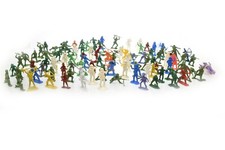 Vintage Mixed Plastic Marx Cowboys Native Americans Astronauts Lot of 104