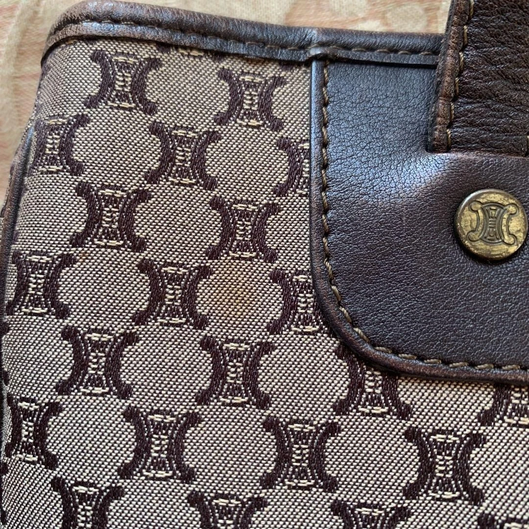 CELINE Macadam Tote Bag Borsa a tracolla Tela Pelle Grigio USATA Autore #S2109