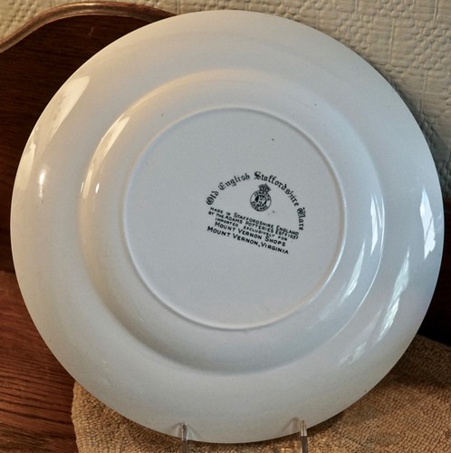 Old English Staffordshire Ware Jonroth Adams Plate Mount Vernon Shops VA - Picture 5 of 6