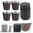 1 Set Camping Metal Cups Stainless Steel Small Wine Cups Portable Drink Cups