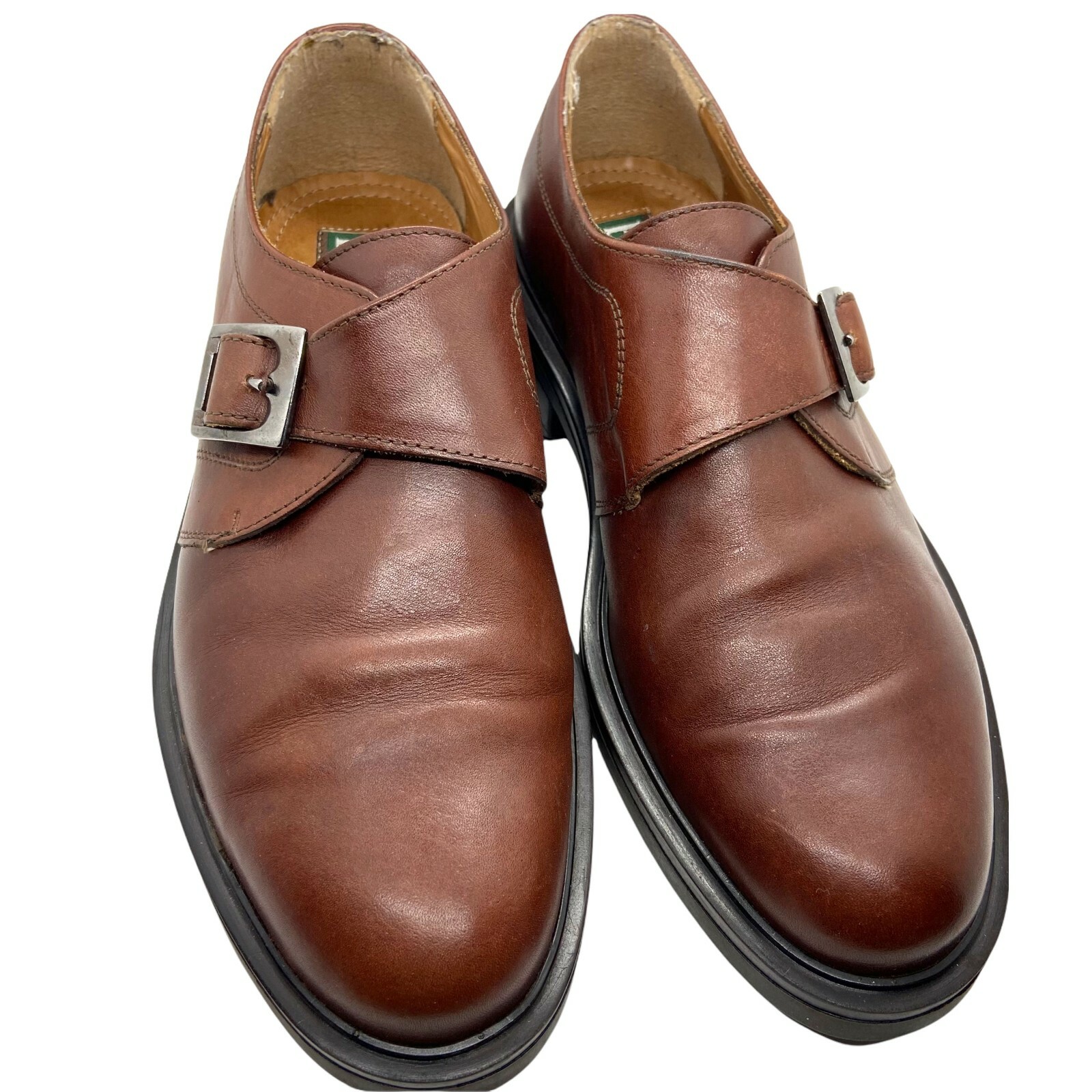 SAOLA Scarpe eleganti Oxford basse uomo taglia 9 M pelle marrone punta mandorla fibbia comode