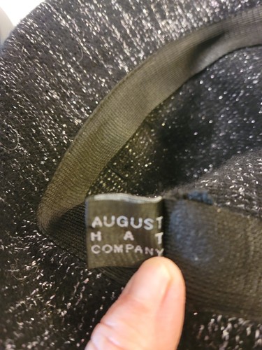 Black Sparkly Bucket Hat With Bow August Hat Company VTG - Picture 7 of 7