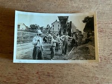 Pennsylvania Road Paving Crew Photograph 1920s B + W Photo Vintage 3.5x5.5