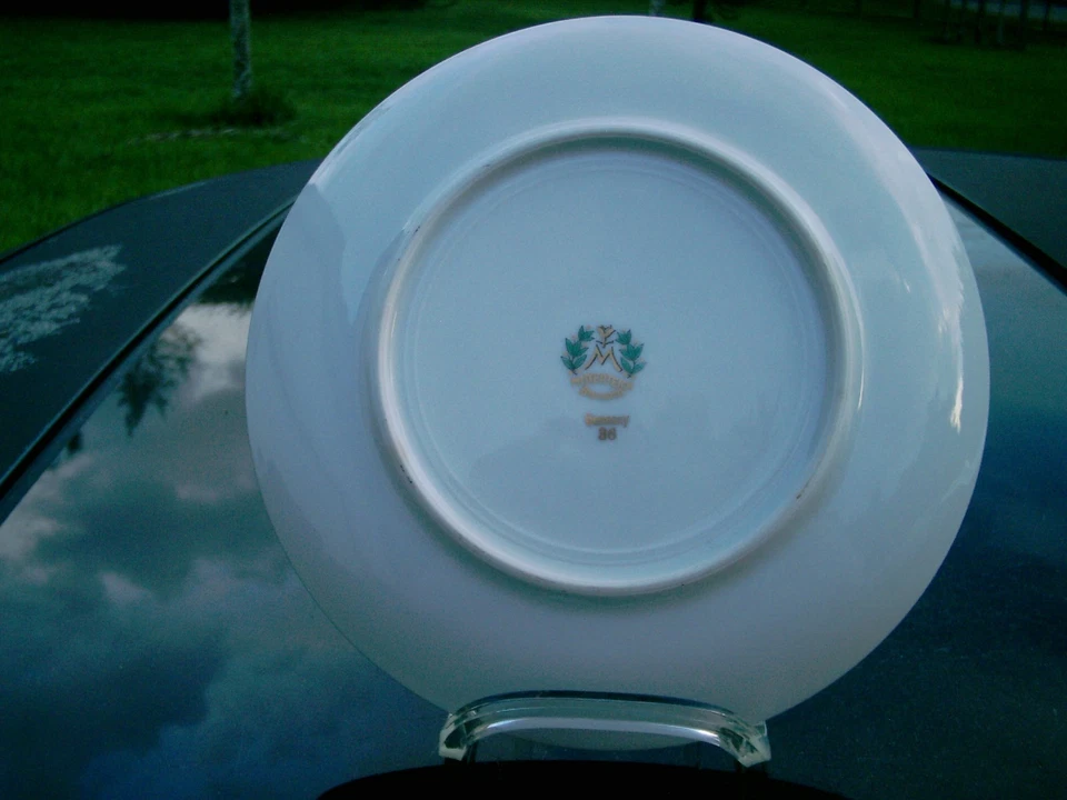 MITTERRTEICH ALEMANIA 36 ADORNOS DORADOS 7.5" PLACA 2 ABANICO COLA PÁJAROS Foto 4 de 4