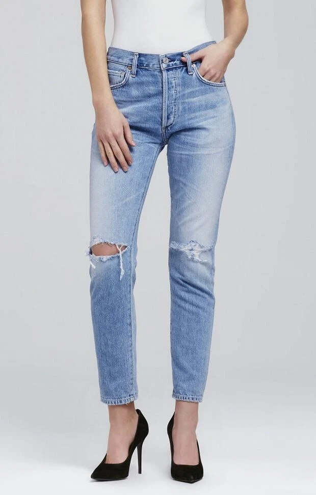 Citizens of Humanity Premium Vintage Liya High Rise Classic Jeans in Torn  24 | eBay