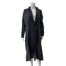  1990 Issey Miyake Black White Stripe Structured Pleats Coat Jacket size 2/L