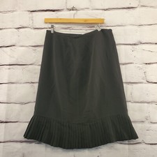 LAFAYETTE 148 New York Midi Skirt Womens Large Old Money Career Pleated Hem Zip