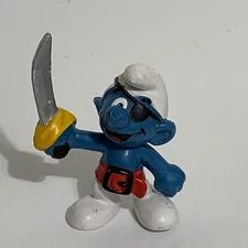 Pirate Smurf 20104 Vintage Smurfs 1979 SCHLEICH PEYO 2" PVC Figure