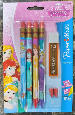 Disney Princess  Pack Paper Mate Mechanical (4)Pencils HB#2 -New-