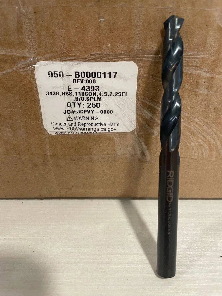 Pack of 12 Ridgid 5 DRILL 11 32 in. .3438 High Speed Twist Drill