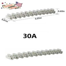 10pc 12Position 30Amp Wire Connector Dual Row Screw Barrier Block Terminal Strip