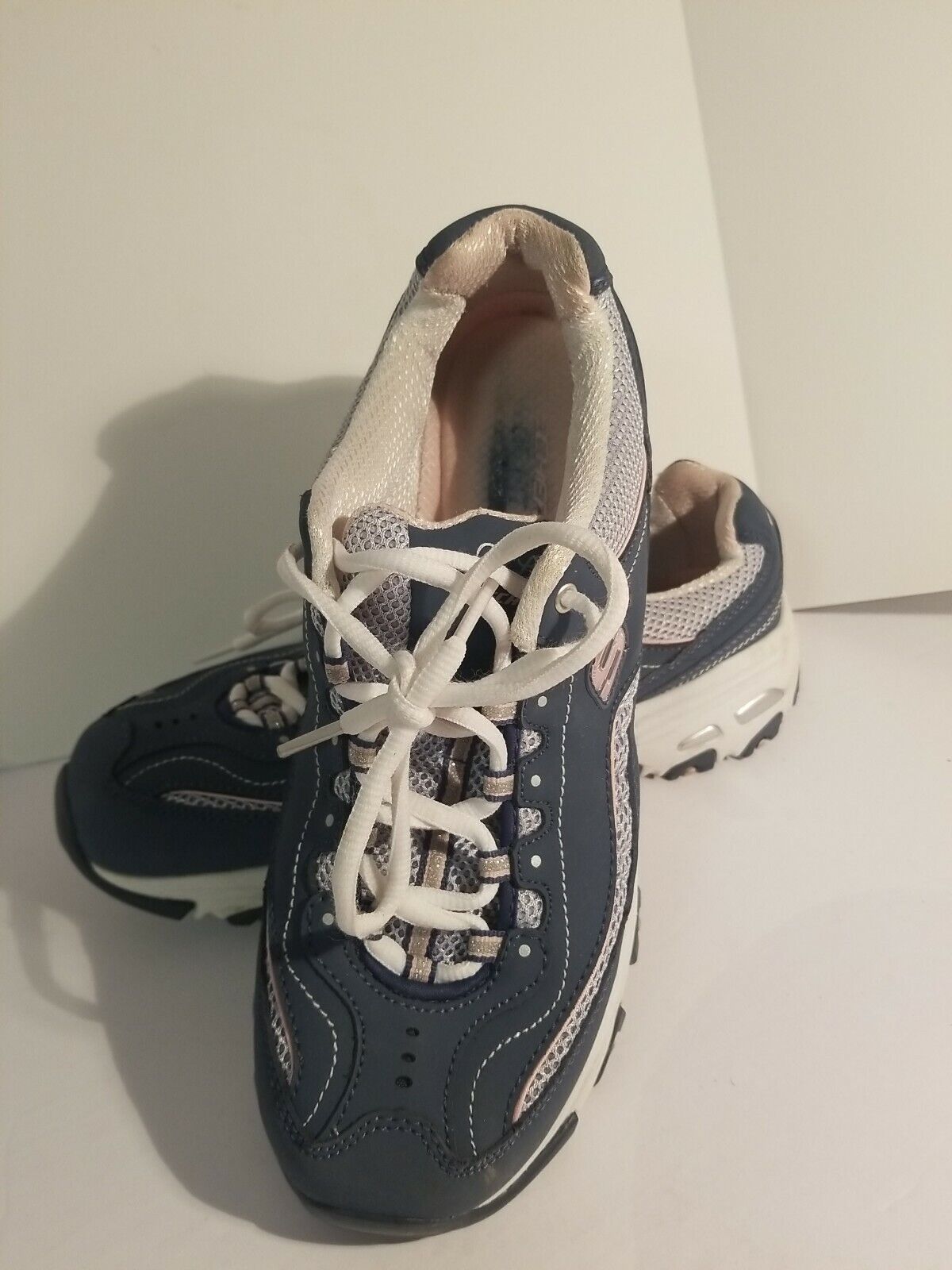 Skechers D'Lites Navy Blue Leather Sneakers Walki… - image 2