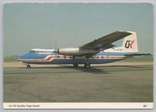 Transportation~An Air UK Handley Page Herald On The Ground~Continental Postcard