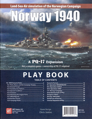 GMT Games: Norway, 1940: A PQ-17 Expansion New In Ziploc Fast Shipping