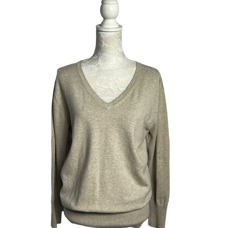 lole v neck long sleeve recycled polyester pullover sweater