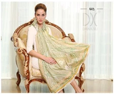 DX Floral Real Silk Scarf Large Long Shawl 100% High Elegant 250x110 HP15001
