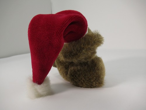 Vintage Boyds Bear Christmas "Ho Ho Ho" Santa Hat 4 inch brown bear - With Tag - Picture 5 of 9