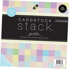 DCWV Cardstock Stack, Textured Pastels, 58 Sheets, 12 x 12 inches 