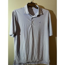 Peter Millar Summer Comfort Men's Large Blue Stripe Golf Polo Shirt