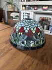 Vintage Floral Tiffany Style Stained Glass Lamp Shade Only Multicolor Mosaic EUC