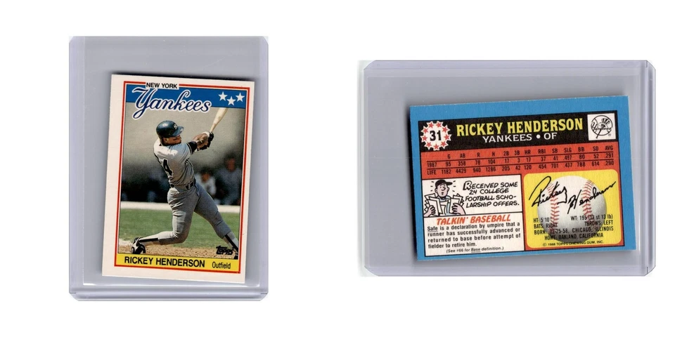 Rickey Henderson 1988 Topps Mini #31 New York Yankees Baseball Card NM - Image 3 of 3