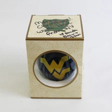 RFSJ Inc. West Virginia Mountaineers Glass Christmas Ornament