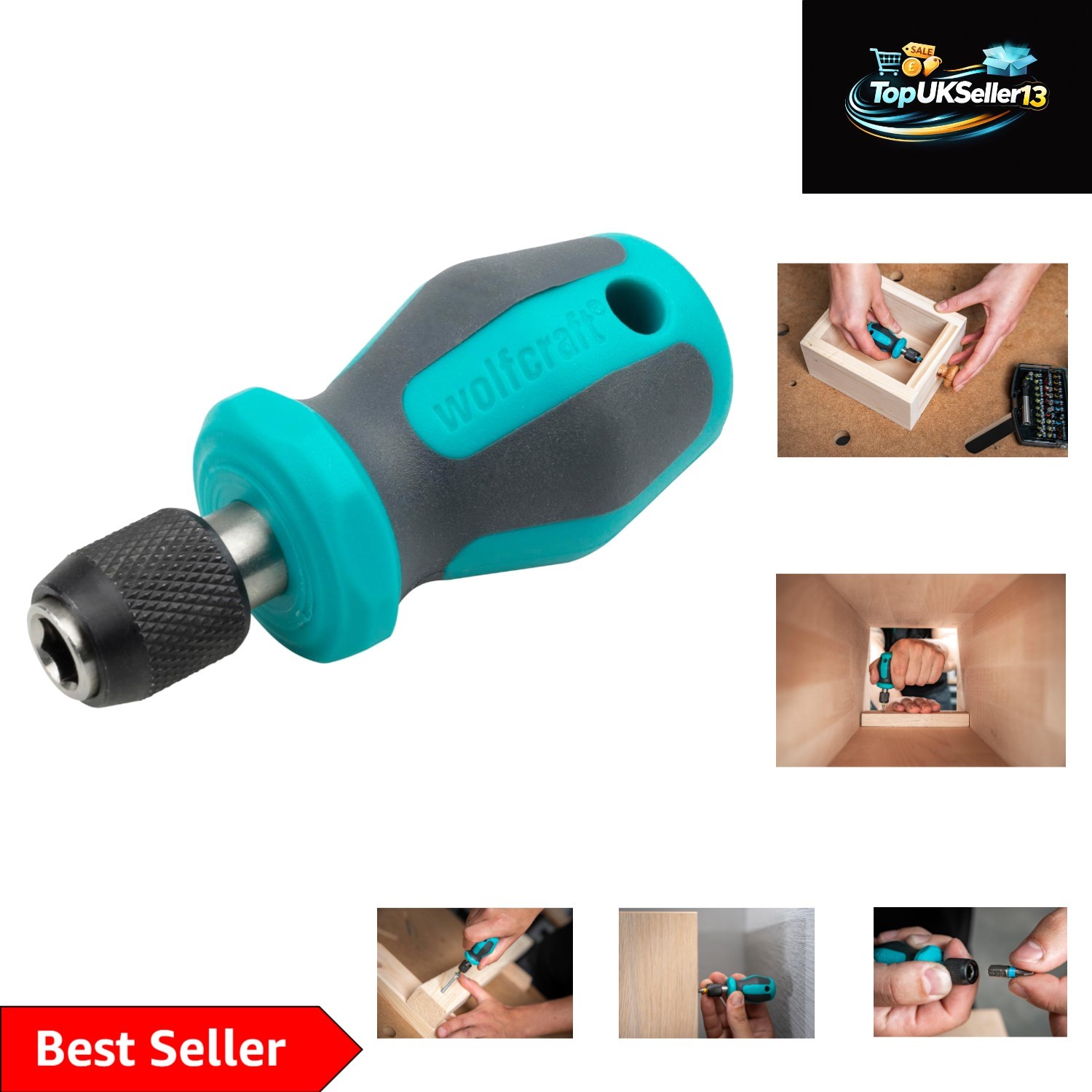Compact Hand Screwdriver with Hex Bit Socket for Tight Spaces - Ergonomic Design