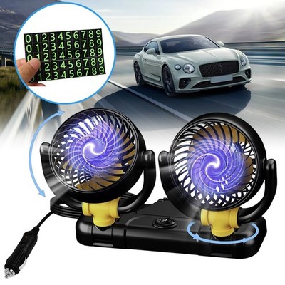 12V Ventilator 360° Autoventilator KFZ Lüfter schwenkbar Wohnmobil Doppellüfter