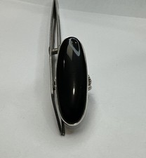 Vintage 925 Sterling Silver Black Onyx Ring / Size 7.75