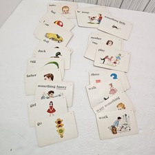 Vintage 33 Word Picture Flash Cards 1950s Eph...