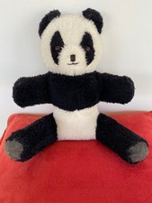Vintage Wendy Boston 1960s Panda Teddy Bear Plush Toy 10"with Readable Label