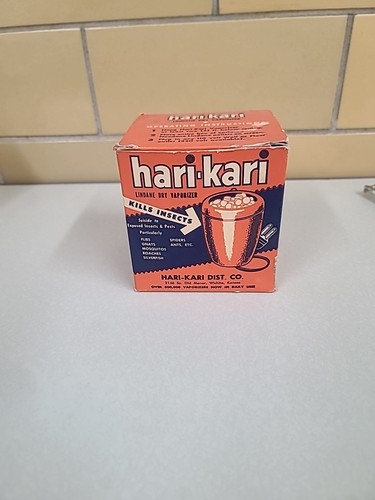 Vintage Hari-Kari Lindane Dry Vaporizer, Kills Insects/Pests, Great Box Display 
