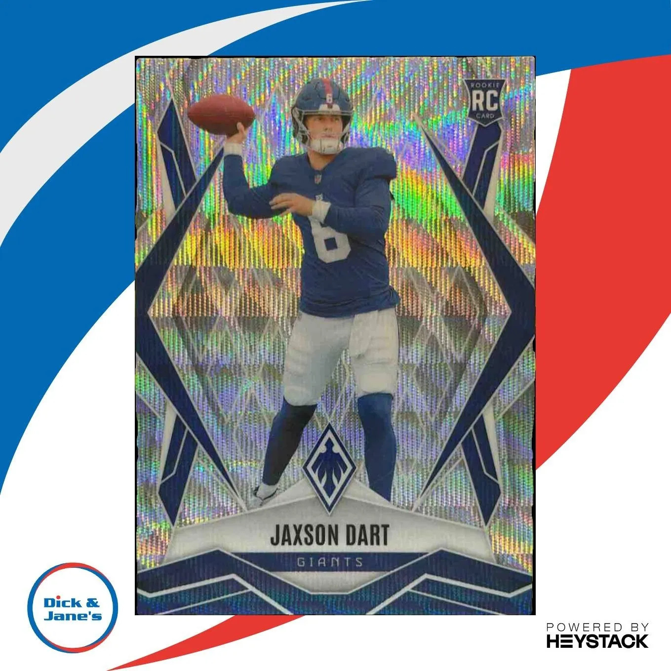 2025 Panini Phoenix Jaxson Dart Wave Prizm 39/199 #200 RC New York Giants