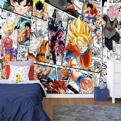 Vintage Anime Manga Collage Comic Tapete Wandbild abnehmbar abziehbar abziehen & kleben