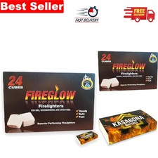 Effortless Ignition: 24 Fireglow Firelighters for BBQs, Open Fires & Wood Stoves 0.62 per lighter