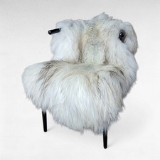 Genuine Icelandic Sheepskin Rug Light Tan Gray 50" x 33"