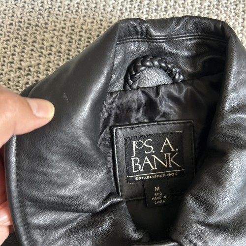 Jos. A. Bank Leather Jacket For Men Sz M Black Color Genuine Leather - Picture 22 of 23