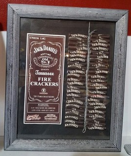 RARE Jack Daniels Tennessee Whiskey Novelty Fake Firecracker Label Bar Sign