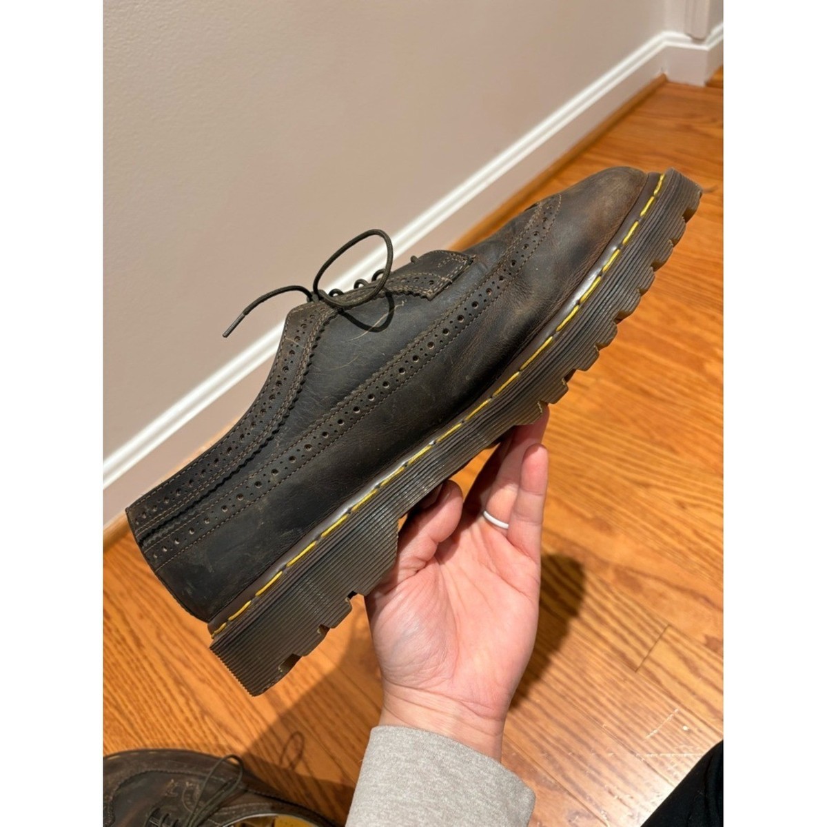 Vintage Dr. Martens 3989/59 Brown Brogue Wingtip Shoes UK 12 US 13 England Vintage Dr. Martens 3989/59 Brogue Wingtip Oxfords Shoes  main image 3