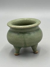 ♥中国　青磁　三足　香炉　骨董　古玩 ♥中国 青磁 三足 香炉 骨董 古玩