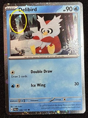 SWIRL - Delibird 46/193 Cosmo Holo Holiday Calendar 2025 Festive Stamp Pokemon