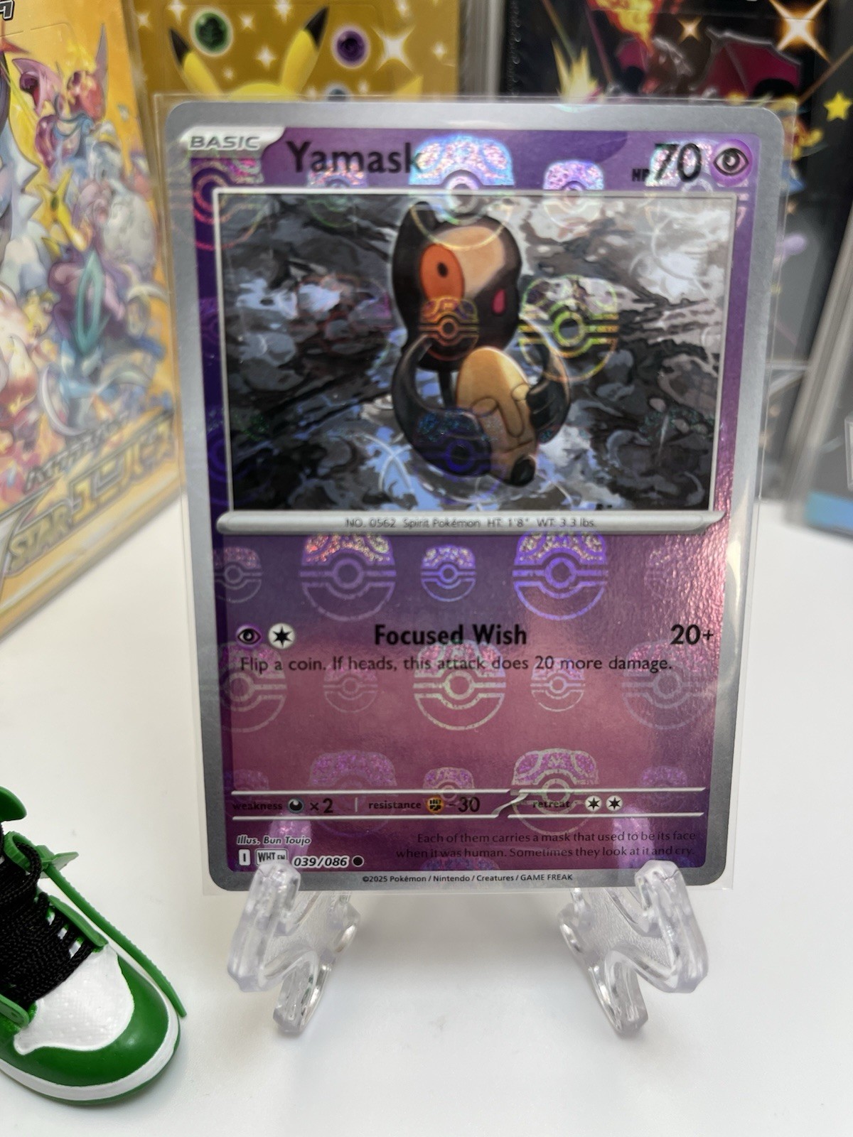 Pokemon White Flare Master Ball Reverse Holo Yamask 039/086 Pokémon TCG NM