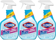 Clorox plus Tilex Daily Shower Cleaner, 32 Fluid Ounce Spray Bottle, Pack of 3