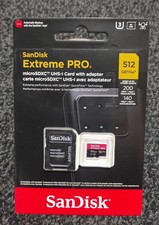 Image of NEW | 512GB SanDisk Extreme PRO microSDXC 200MB/s A2 U3 4K Memory Card & Adapter