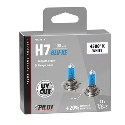Pilot Lampadina H7 Alogena 100W 12V 2PZ Luce Bianca 4500K Bianco Froid Px26d - Photo 1/4