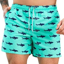 Mens Hawaiian Shorts Quick Dry Swim Trunks Beach