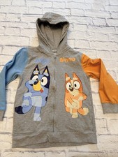 Bluey  Bingo Kids Size 10-12 Fleece Full Zip-Up Hoodie Jacket Sweatshirt, EUC