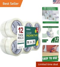 Clear Packing Tape, 12 Rolls Heavy Duty Packaging Tape for Shipping Packaging...